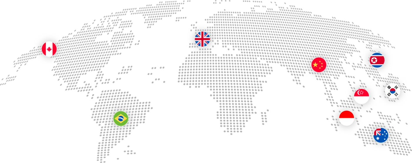 A world map with Qwiksurv available across the Americas, Europe, Asia and Australia